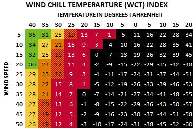 Wind Chill Temperature Index
